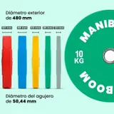 Ver imagen 2: Grosor de los discos ManiBoom de 5 a 25 kg y agujero de 50 mm