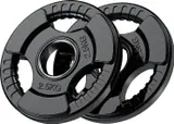 Ver imagen 1: Par de discos olímpicos PhysKcal Tri-Grip negros de 2,5 kg