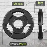 Ver imagen 2: Medidas del disco PhysKcal de 2,5 kg: 20 cm de diámetro y 3 cm de grosor