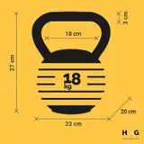 Ver imagen 5: Medidas de la kettlebell ajustable HxG de 18 kg
