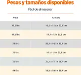 Ver imagen 5: Tabla de pesos y medidas de las kettlebells Amazon Basics