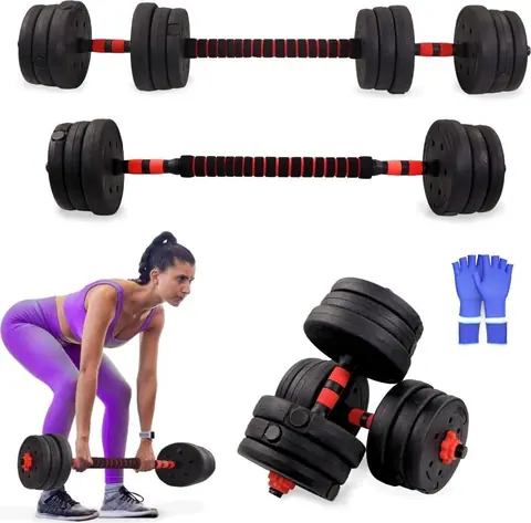 Kit Mobiclinic ExtenFit montado como dos mancuernas y como barra