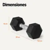 Ver imagen 4: Medidas de la mancuerna hexagonal Amazon Basics