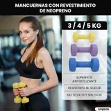Ver imagen 5: Pares de mancuernas unycos de 3, 4 y 5 kg con su funda antideslizante