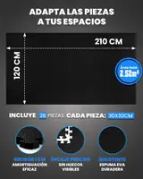 Ver imagen 2: Ejemplo de montaje del suelo puzzle unycos en una zona de 210 x 120 cm
