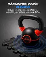 Ver imagen 3: Kettlebell sobre el suelo puzzle unycos protegiendo el suelo de golpes